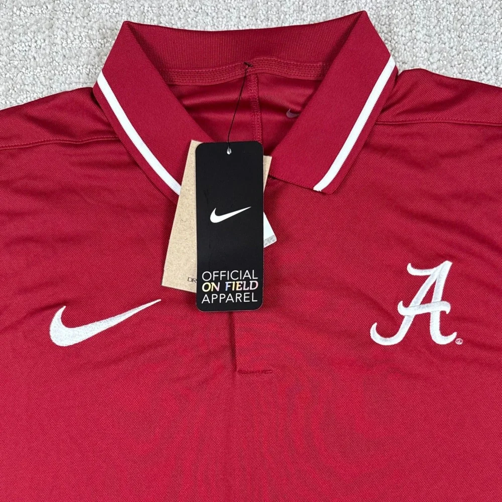 NEW Nike Dri-Fit Mens Medium Alabama Crimson Tide On Field Golf Polo Shirt
